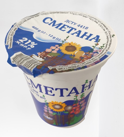 Сметана ВІНЬКОВЕЦЬКИЙ СМАК 21%, 400г, стакан пластиковий